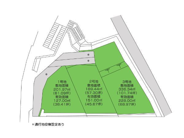 分譲地・静岡県三島市大宮町全3区画・189.44m²（57.30坪）〜